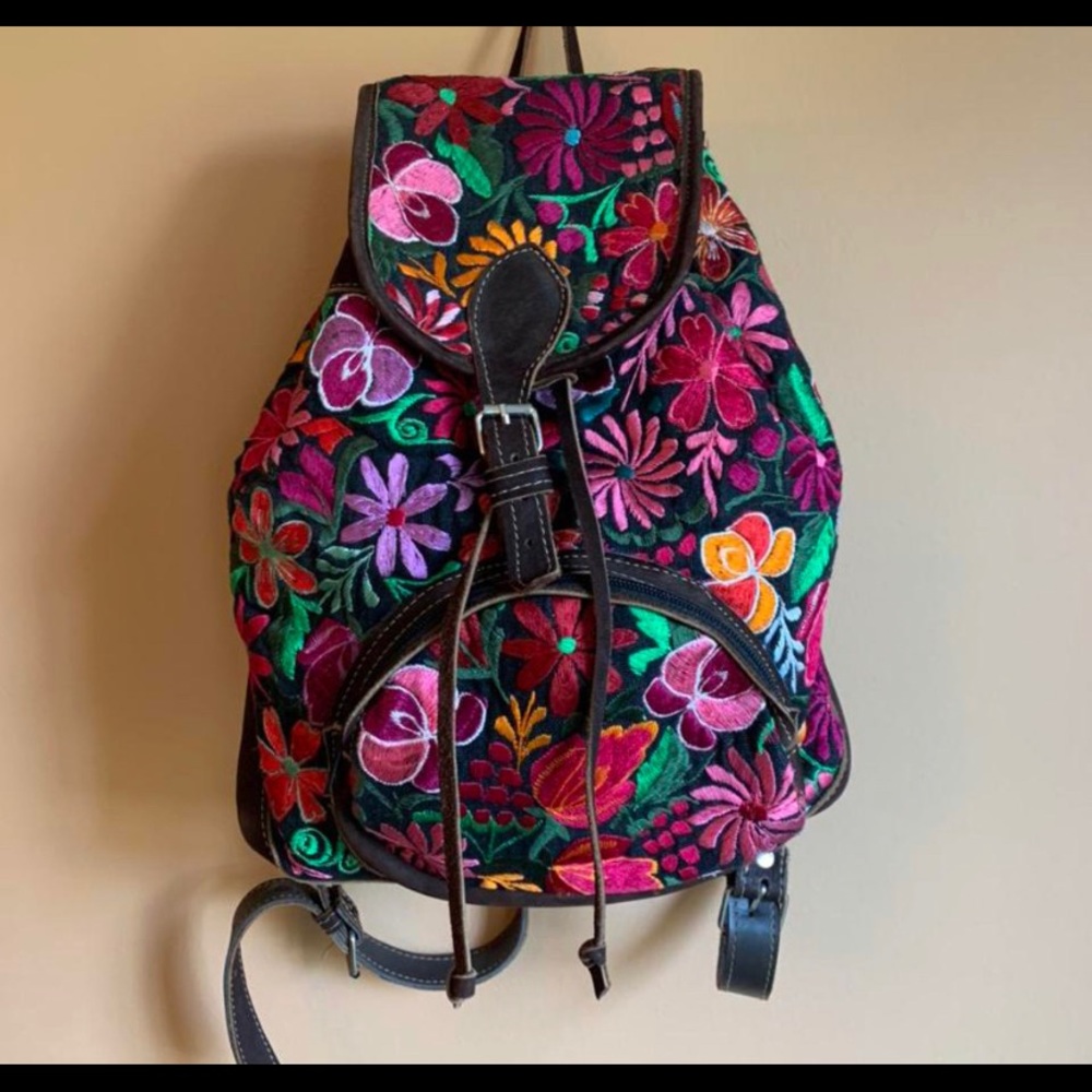 Beautiful Mexican handmade backpack purse